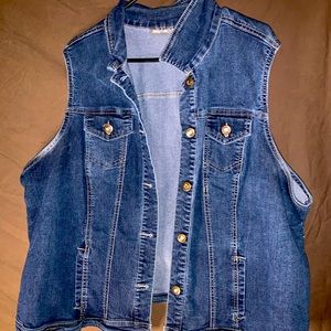 Dark blue wash Jean Vest